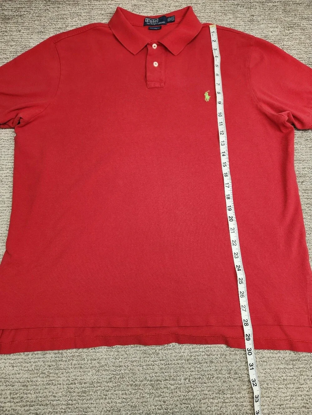Polo Ralph Lauren Set Of 2 Custom Fit Shirts Mens XXL Green Red Embroidered Pony